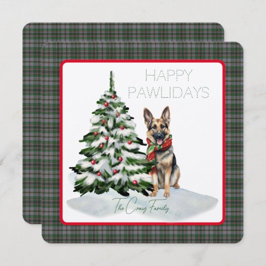 Craig Modern Tartan Happy Pawlidays Dog (Vorne/Hinten)