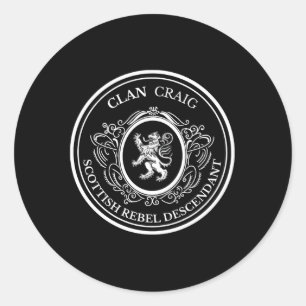 Craig Scottish Clan Scottish Lion Descent Runder Aufkleber
