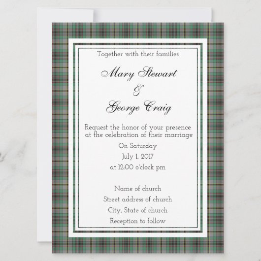 Craig Scottish Wedding Einladung (Vorderseite)