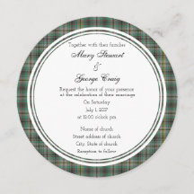 Craig Scottish Wedding Round Einladung