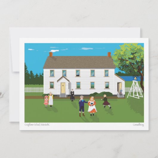 Craigflower Schoolhouse Feiertagskarte (Vorderseite)