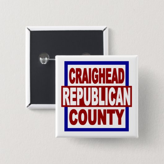 Craighead County Repubican 2" x 2" Square Button (Vorne & Hinten)