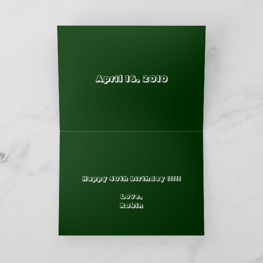 Craigs 40. Geburtstag Karte (Innenseite)