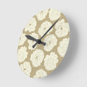 Cram Rose auf Golden Beige - nahtlos. Runde Wanduhr (Winkel)