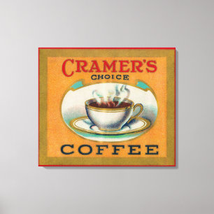Cramers auserlesener Kaffee-Aufkleber Leinwanddruck
