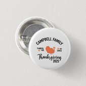 Crampbell Family 2025 Erntedank Türkei Abendessen Button (Vorne & Hinten)