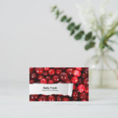 Cranberries Customizable FoodCloseup Business Card Visitenkarte (Stehend Vorderseite)