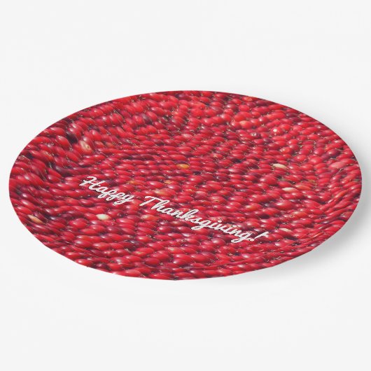 Cranberries Festivals Red Pappteller (Schrägansicht)