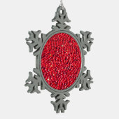 Cranberries Festivals Red Schneeflocken Zinn-Ornament (Links)