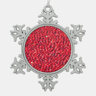 Cranberries Festivals Red Schneeflocken Zinn-Ornament