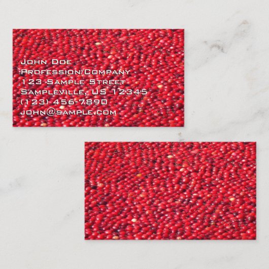 Cranberries Festivals Red Visitenkarte (Vorne/Hinten)