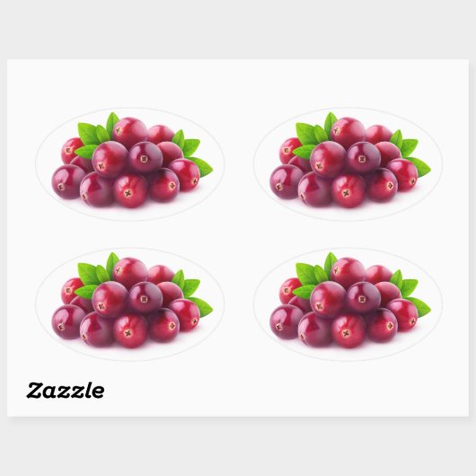 Cranberries Ovaler Aufkleber (Blatt)