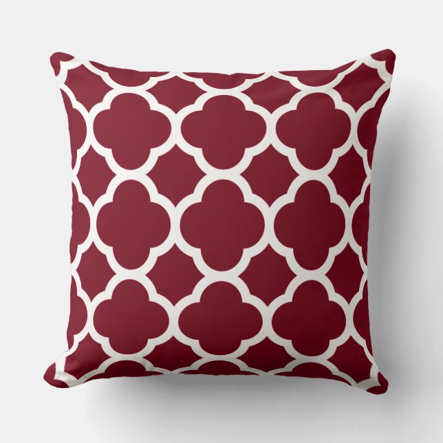 Cranberries Red Quatrefoil Pattern Kissen (Vorderseite)