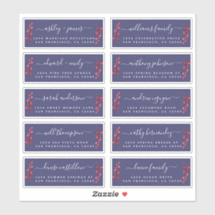 Cranberries Sprig Wedding Guest Address Labels