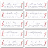 Cranberries Sprig Wedding Guest Address Labels (Vorderseite)