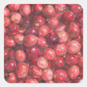 Cranberries Stillleben Quadratischer Aufkleber