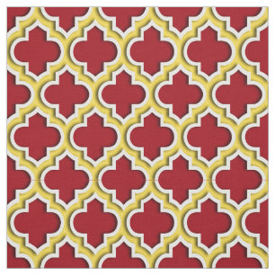 Cranberry, Ananas marokkanischer Quatrefolie #5DS Stoff