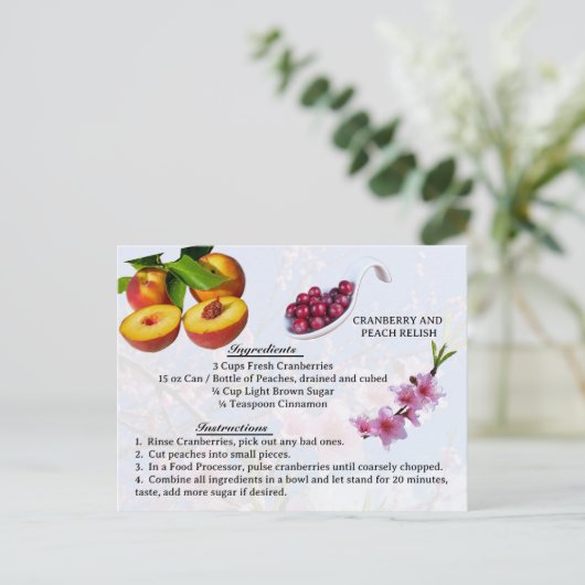 Cranberry and Peach Relish - Rezept Postkarte (Stehend Vorderseite)