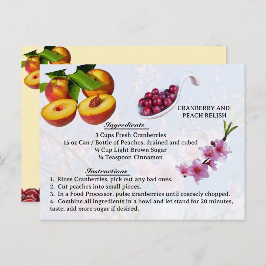 Cranberry and Peach Relish - Rezept Postkarte (Vorne/Hinten)