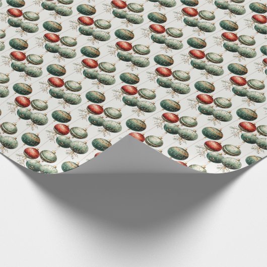 Cranberry and Pine: Rot und Grün Geschenkpapier (Ecke)
