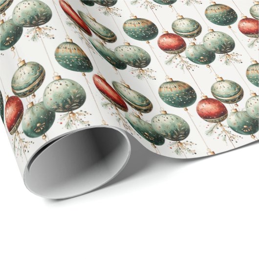 Cranberry and Pine: Rot und Grün Geschenkpapier (Rolleneckpunkt)