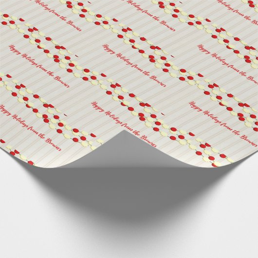 Cranberry and Popcorn Bauernhof Urlaub Geschenkpapier (Ecke)