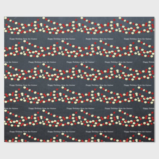 Cranberry and Popcorn Chalkboard Holiday Geschenkpapier (Flach)