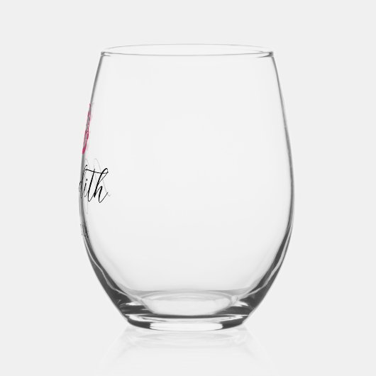 Cranberry Birthday Number | Schwarzes Datum Weinglas Ohne Stiel (Links)