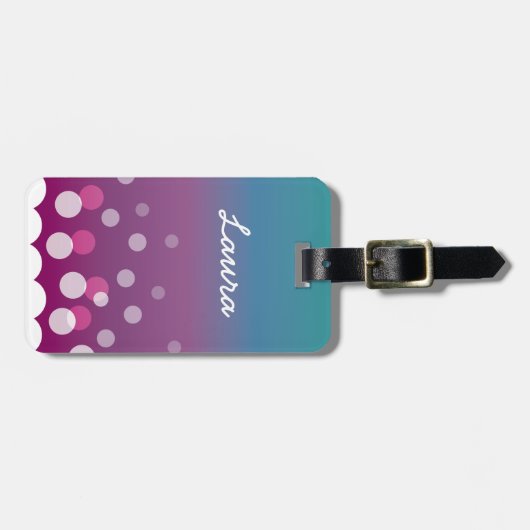 Cranberry-Blue Bubbles Gepäckanhänger (Vorderseite horizontal)