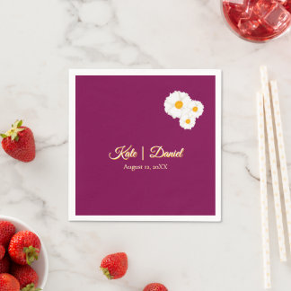 Cranberry-Blüten-Hochzeitspapier Serviette
