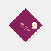 Cranberry-Blüten-Hochzeitspapier Serviette (Ecke)