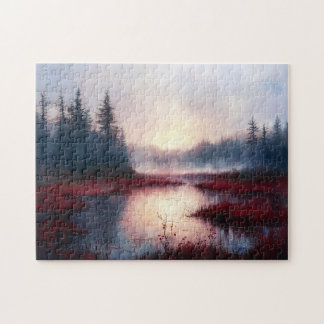 Cranberry Bog Sunrise Landschaft Puzzle
