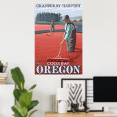 Cranberry Bogs Harvest - Coos Bay, Oregon Poster (Heimbüro)