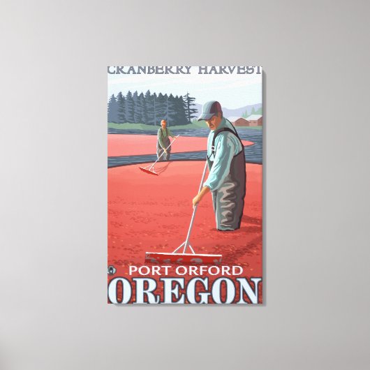 Cranberry Bogs Harvest - Port Orford, Oregon Leinwanddruck (Vorderseite)