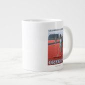 Cranberry Bogs Harvest Vintage Travel Poster Jumbo-Tasse (Vorderseite Rechts)