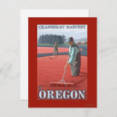 Cranberry Bogs Harvest Vintage Travel Poster Postkarte (Vorne/Hinten)