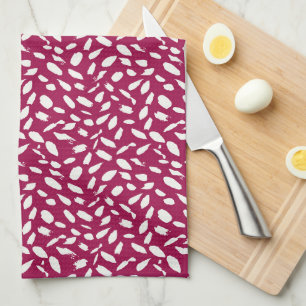 Cranberry Brushstrokes Geschirrtuch