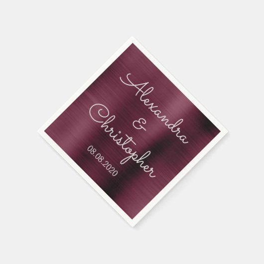 Cranberry Burgundy Hochzeit oder Empfang Serviette (Ecke)