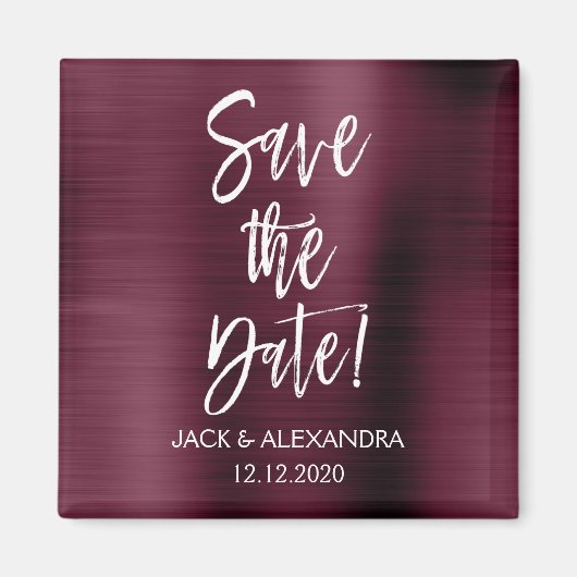 Cranberry Burgundy und White speichern das Datumsm Magnet (Vorne)