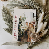 Cranberry Checkered Christmas Family Foto Feiertagskarte