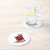 Cranberry Cinnamon Whiskey Sauberer Cocktail Runder Pappuntersetzer (Vor Ort)