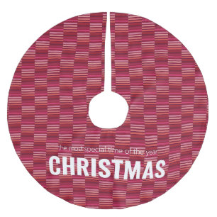 Cranberry Coral Print Christmas Tree Rock Polyester Weihnachtsbaumdecke