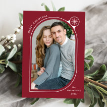 Cranberry Curved Frame Snowflake Foto