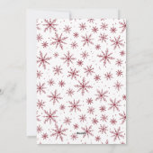 Cranberry Curved Frame Snowflake Foto Feiertagskarte (Rückseite)