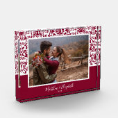 Cranberry Damask Christmas Custom Fotoblock (Links)