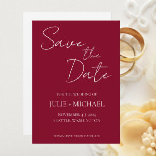 Cranberry Einfache Hochzeit im Stil Save The Date