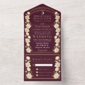 Cranberry Elegante Kunst, Dichtung und Musik All In One Einladung (Innen Boden)