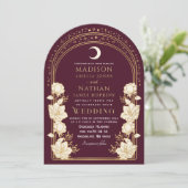 Cranberry Elegante Kunst, Dichtung und Musik Einladung (Stehend Vorderseite)