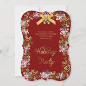 Cranberry Elegante Snowflake Party Einladung (Vorderseite)