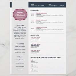 Cranberry Emblem Resume Briefkopf